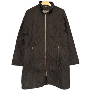 Barbour Women’s Size 8 Black Cashmere Touch Classic Mid Length Quilted Jacket